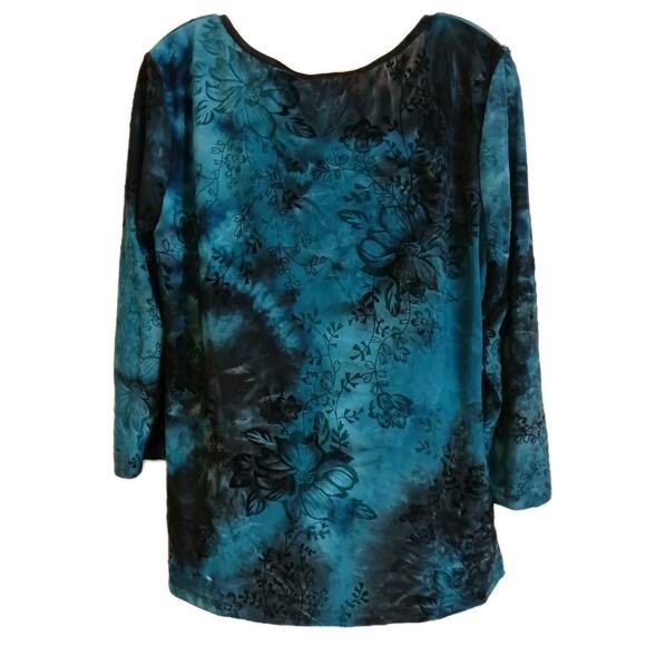 Sami & JO Babydoll Stretch Top Women's XL Blue Black Whimsigoth Fairy Goth Dark - Picture 6 of 12